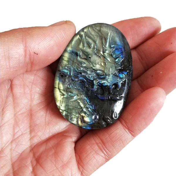 labradorite dragons Натуральный Камень лабрадорит дух зверя волк лазурит флюорит голова кристалл резьба украшение статуи животных скульптура ремесла - Цвет: labradorite dragons