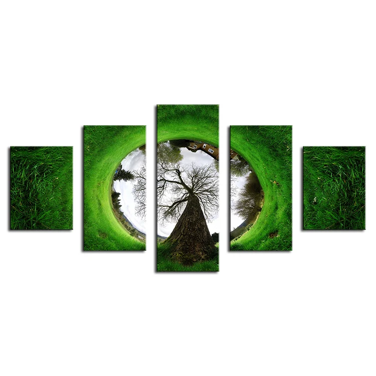 

5 Panel world-reflected Modern Home Wall Decor Canvas Picture Art Print WALL Painting Set of 5 Each Canvas Arts Unframe