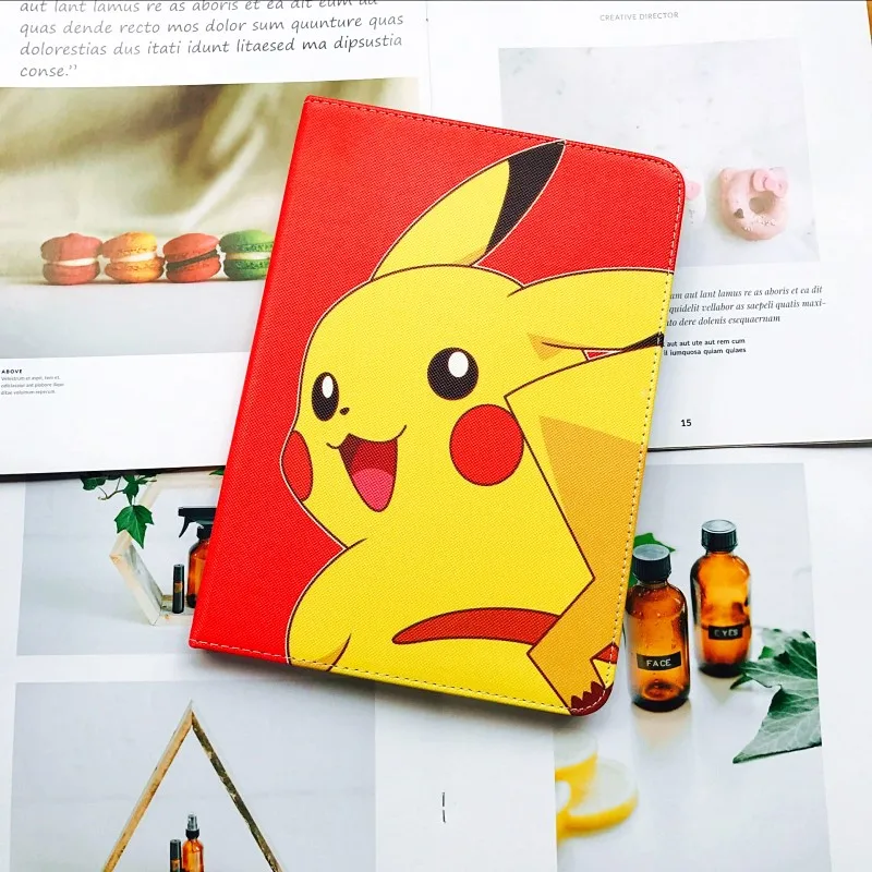 Чехол для Apple ipad 5 6 air 2 9 7 2017 чехол Pokemon Go cute Pikachu tablet PU кожаный с откидной подставкой