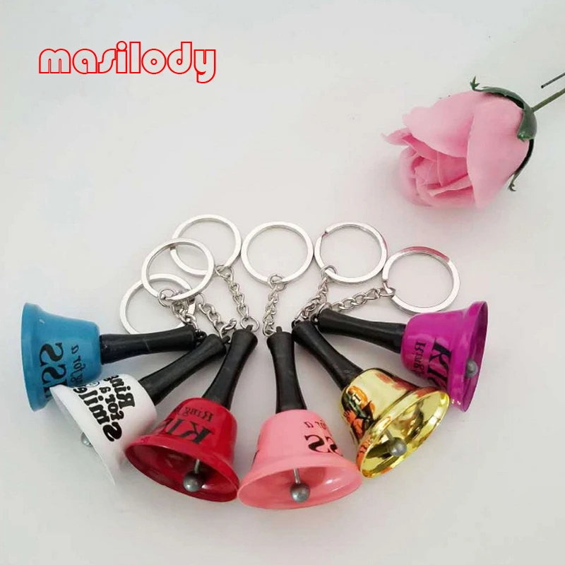 100 шт./лот Металлический мини-брелок для ключей с колокольчиком - купить по