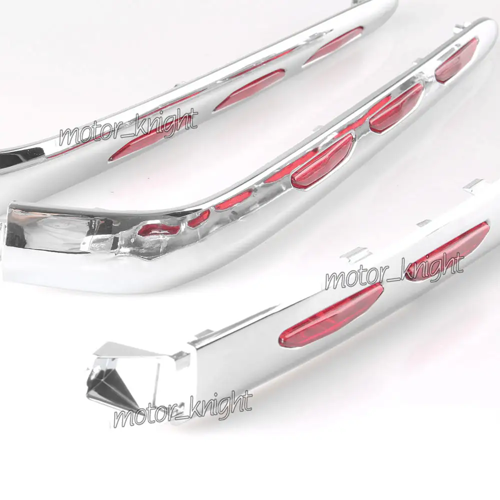 Левый Правый Мотоцикл ABS обтекатель багажник молдинг шоу хром с линзами для Honda