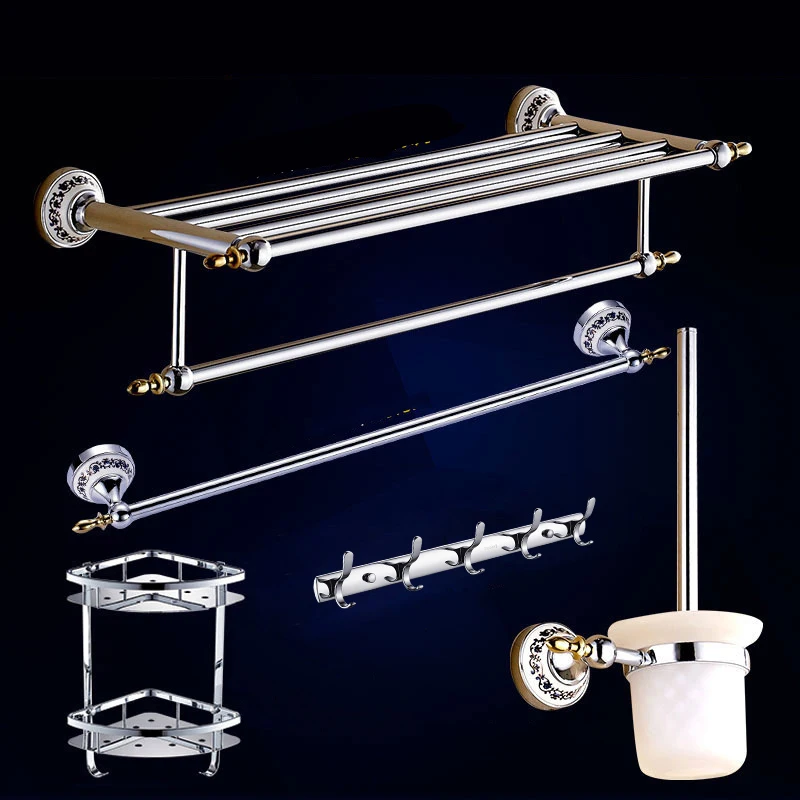 Набор хромированных принадлежностей для ванной комнаты керамические изделия