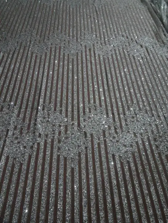 Новая модная David 52426 кружевная ткань с французскими сетками серебристая