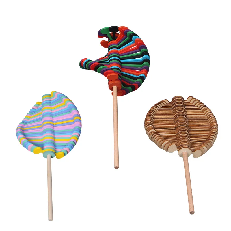 Деревянный красочный вращающийся стержень декомпрессионная игрушка креативный