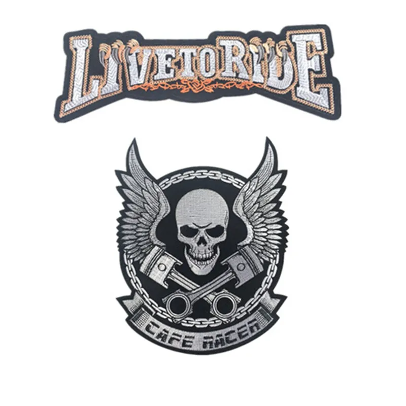 Нашивка FFLACELL в стиле панк с изображением черепа Байкерская нашивка крыльями для