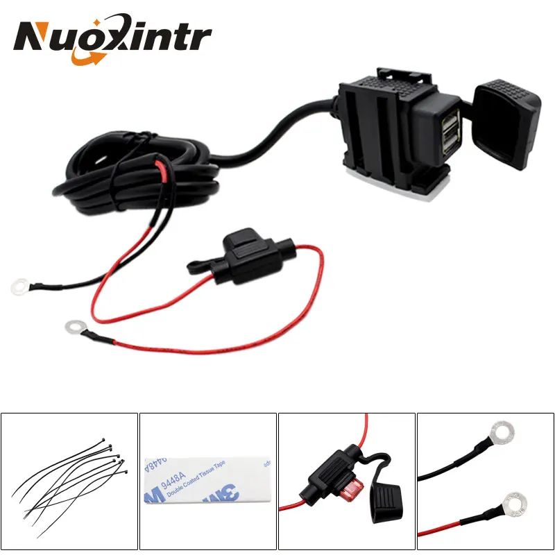 Зарядное устройство Nuoxintr с USB-разъемом для мотоцикла и мотокросса 12 В