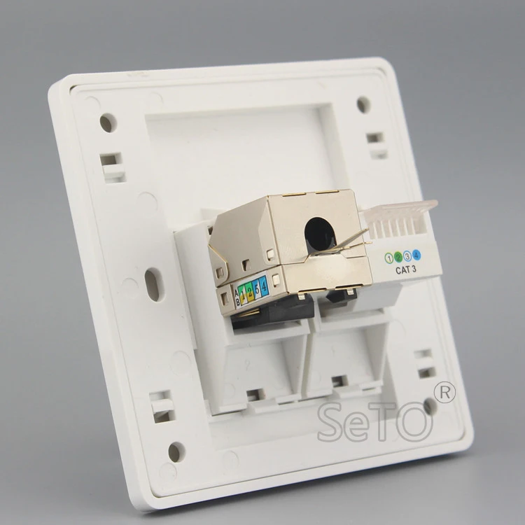 SeTo 86 Тип RJ11 Cat3 телефон + гигабитный щит сеть Lan RJ45 Cat6 розетка настенная пластина
