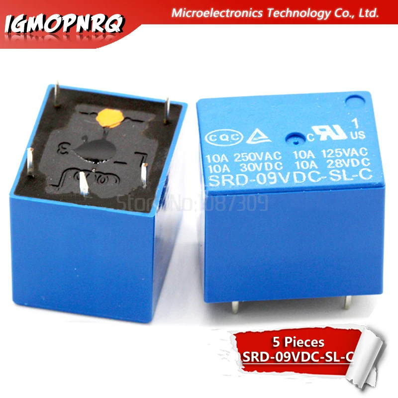 5 шт. реле SRD 09VDC SL C 5Pin 9V DC Высокое качество|Интегральные схемы| |
