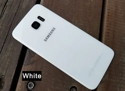 White Samsung оригинальная задняя Батарея крышка Стекло Корпус для samsung GALAXY S7 край G9350 S7 G9300 задняя Батарея дверь задняя Стекло чехол - Цвет: White