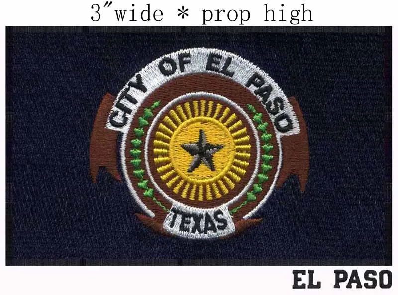 Эль Пасо Техас США флаг 3 дюйма широкая вышивка нашивка для темно синих/белых