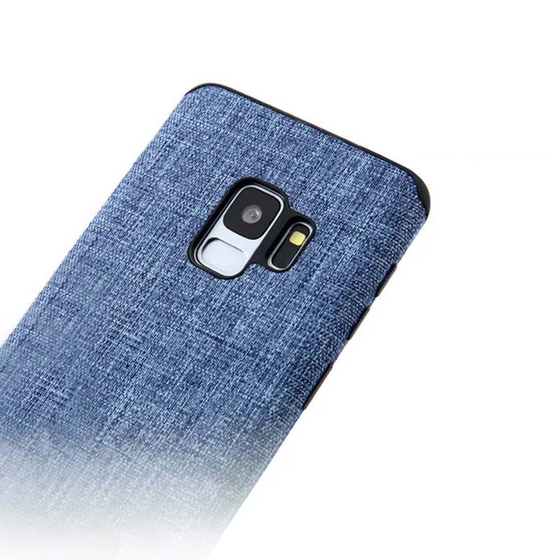 Чехол для Galaxy S9 Plus льняная ткань + Мягкий силиконовый ударопрочный чехол из ТПУ