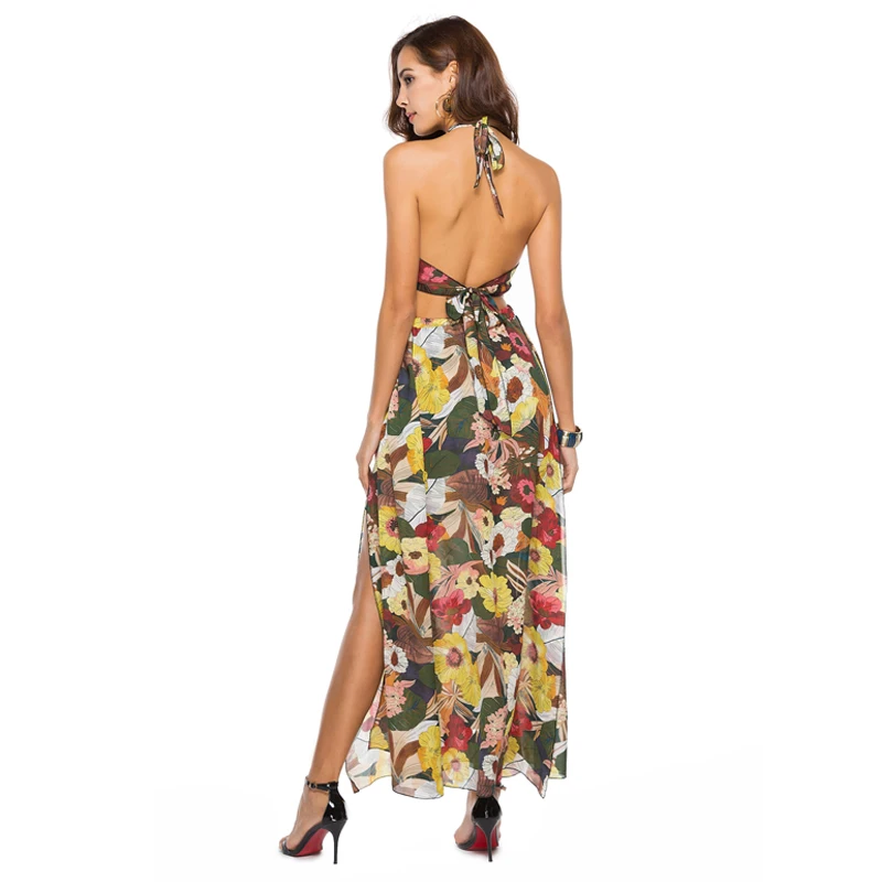 2018 женские летние длинные Пляжные наряды Boho дамы Новый стиль Мода Многоцветный