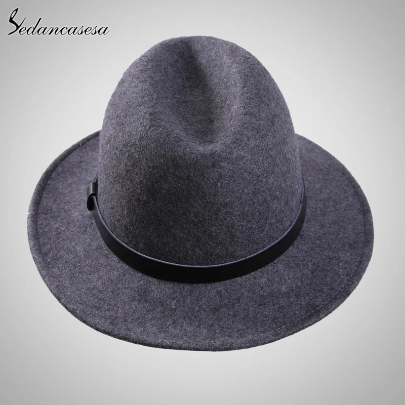 Sedancasesa английский стиль осенне зимняя женская шапка Fedora шляпа для женщин с
