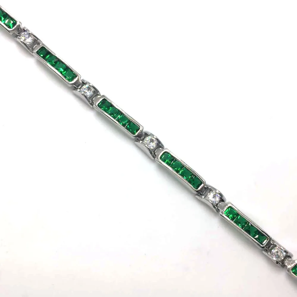 Браслет для женщин модные женские браслеты с зеленым камнем и цирконом Изящные