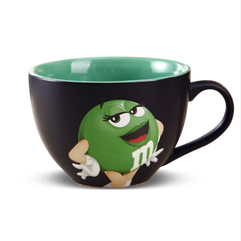 Бутылки для воды и чайник глазурь Кофе Молоко Вода чай милый M& M's мм бобы кафе овсянка бутылки для воды и чайники посуда для напитков - Цвет: green 3