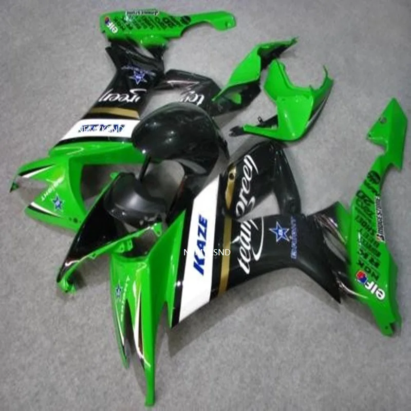Комплект обтекателей Nn-Moto для KAWASAKI NINJA ZX10R 08 09 10 зеленая черная фотобледа 2008 2009 08-10