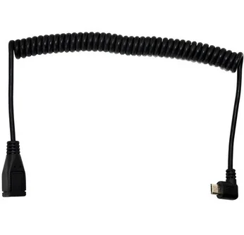 5 футов Спиральный кабель Micro USB B Pin P с левым углом от штекера к гнезду