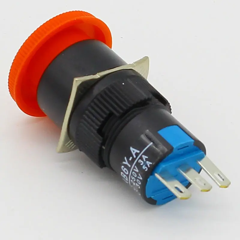 Аварийный стоп сигнал для гриба 16 мм переключатель e stop 3 контакта NO + NC|nc switch|nc no |