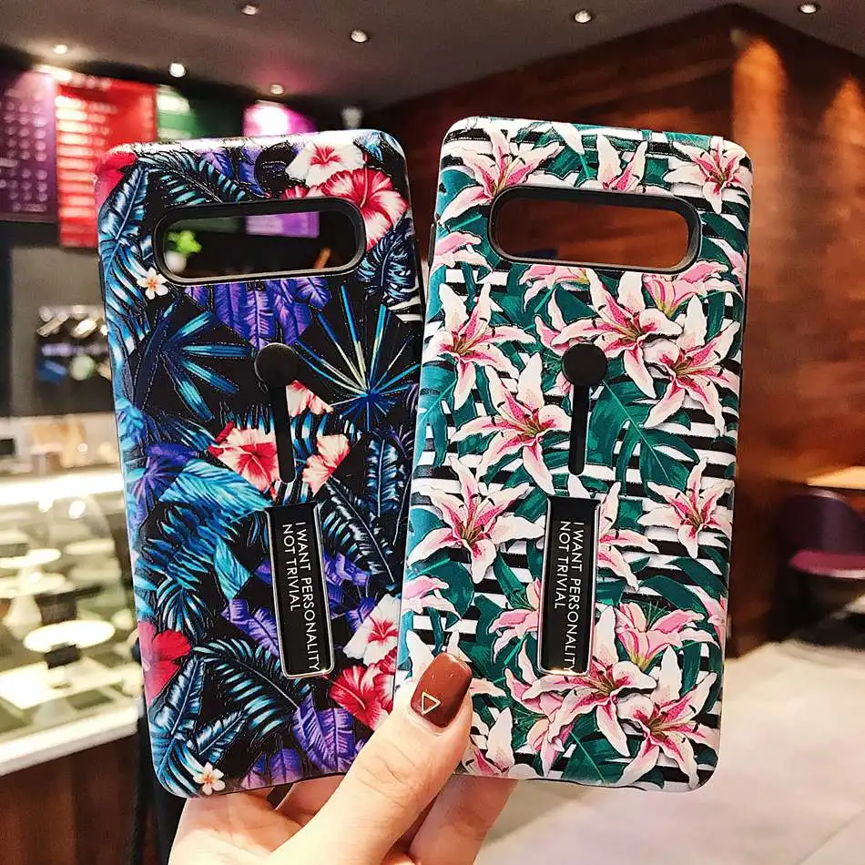 Чехол для Galaxy S10 Plus модный винтажный Эластичный Силиконовый чехол с цветами и