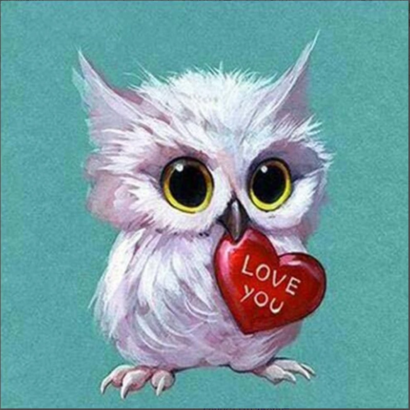 Алмазная картина маленькая белая сова мозаика полная дрель Вышивка крестом