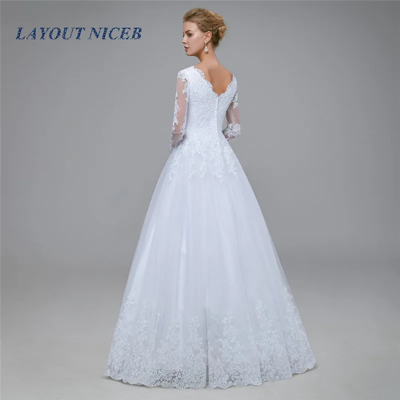 Long Sleeves Vestidos De Noiva Tulle Wedding Dress 2019 A-Line Bride Custom Robe Mariee | Свадьбы и торжества
