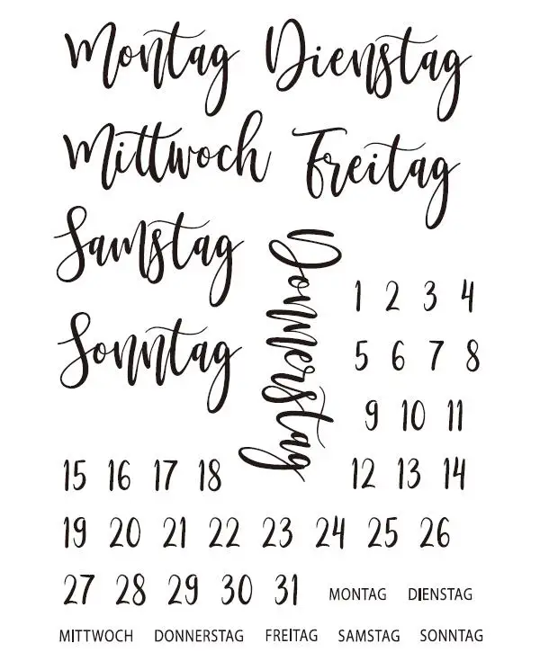 Прозрачный силиконовый штамп немецкой недели/печать для скрапбукинга своими