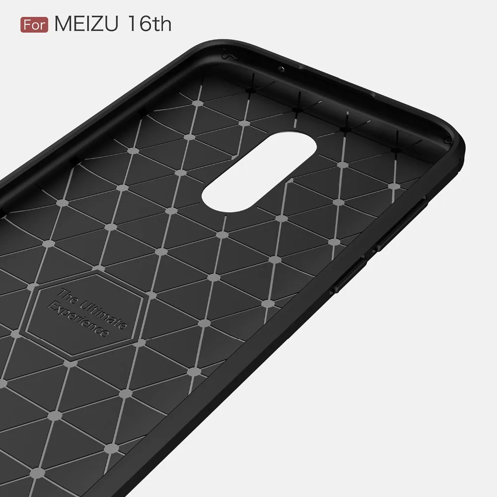 Carbon Fiber Slim TPU Silicon Cover For Meizu 16th 16TH Plus Shockproof Coque Fundas |