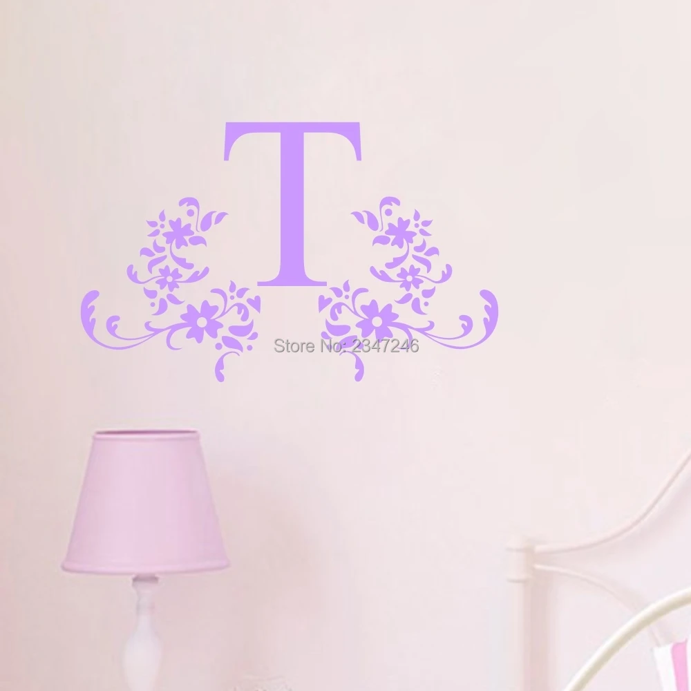 Персонализированное цветочное наименование монограмма для девочек спальни