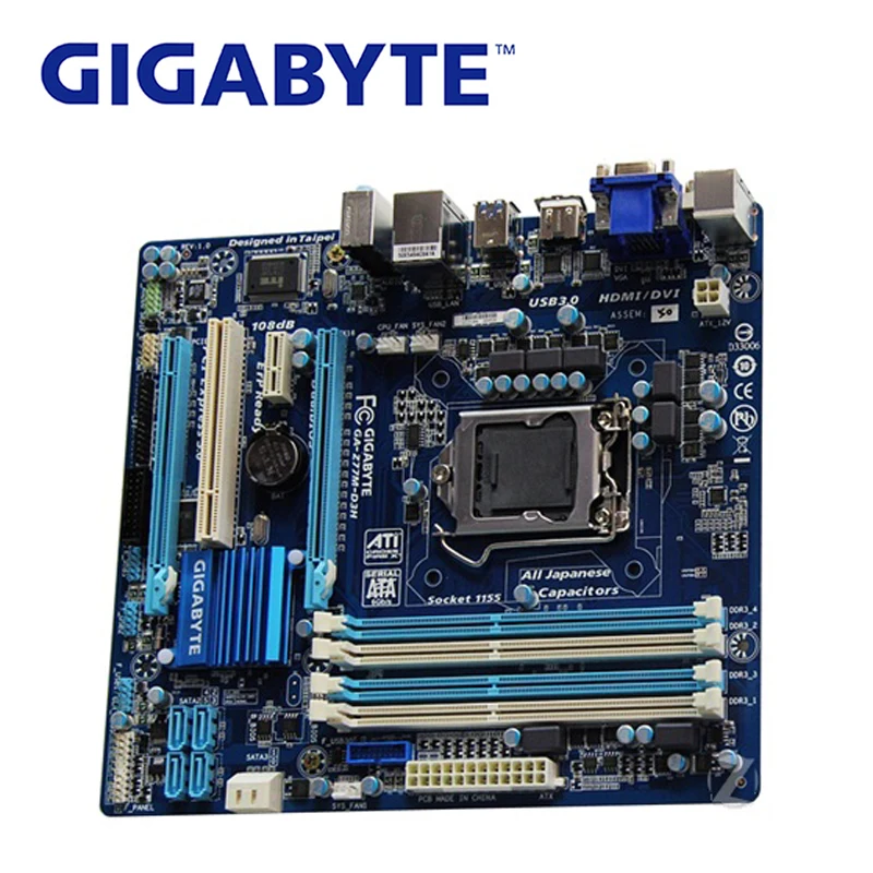 

LGA 1155 DDR3 For Intel Z77 Gigabyte GA-Z77M-D3H Original Motherboard SATA 3 2x PCI-E X16 Desktop Mainboard HDMI VGA Z77M-D3H