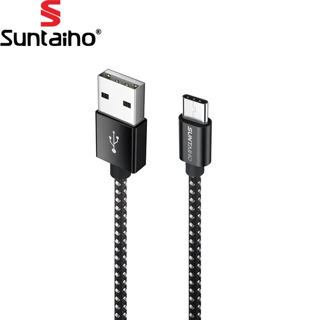 3 шт./лот Suntaiho нейлоновый USB C кабель для samsung S9 S8 1 m/2 m type C кабель для быстрой зарядки для Oneplus 5 5T Nokia 8 xiaomi mi 9 mi 9 - Цвет: Black