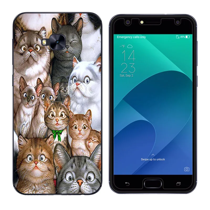Чехол для Asus Zenfone 4 Selfie ZD553KL мягкий силиконовый чехол с ручным принтом Для 5 &quot