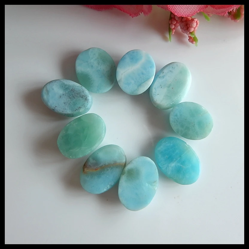 9 шт. натуральная подвеска larimar ожерелье Кабошоны, ювелирные аксессуары, 14x10x3 мм, 12x10x4 мм, 9 г