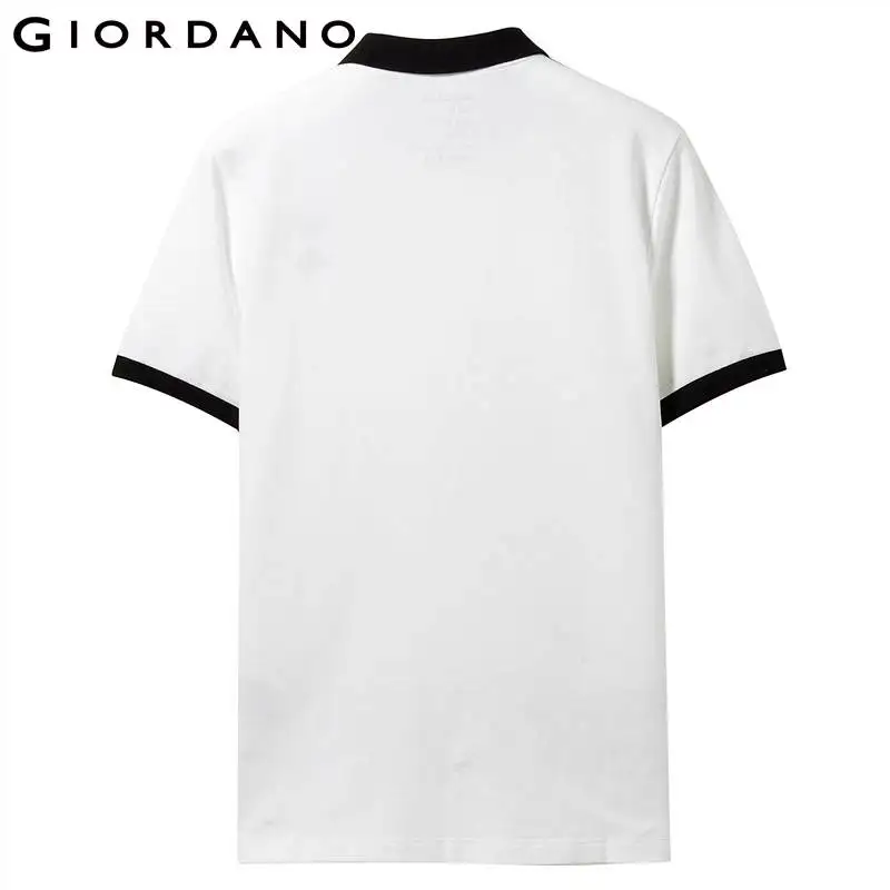 Giordano Мужская рубашка поло контрастная цветная эластичная Пике хлопок спандекс