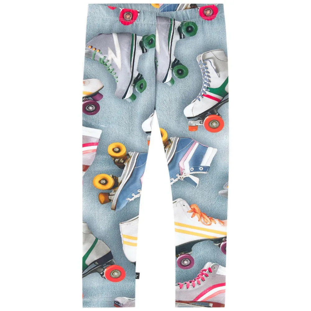 Леггинсы с цветочным принтом для девочек детские штаны катания на роликах Новое