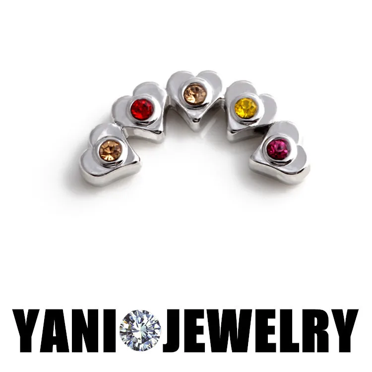 20 шт./лот разноцветные золотые подвески в форме сердца из горного хрусталя