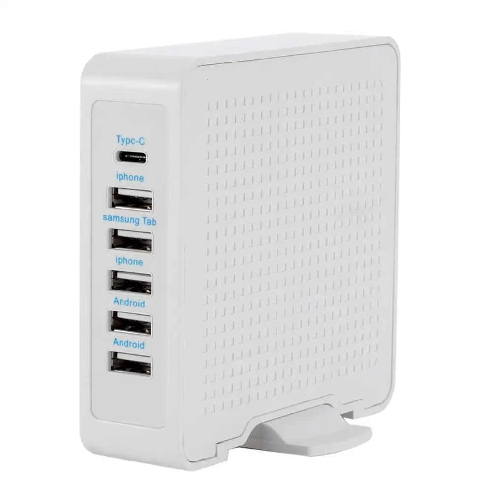 Универсальное быстрое зарядное устройство 5USB порты USB 5V + 3 1 интерфейс Type C 10A