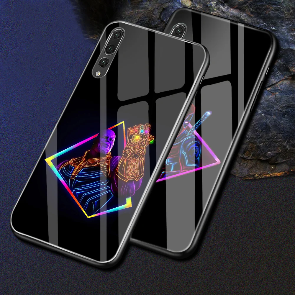 ciciber for Huawei P30 P20 Lite Pro Mate 20 Nova 3e 4e Tempered Glass Cases Back Cover Honor 10 Marvel Iron Man |