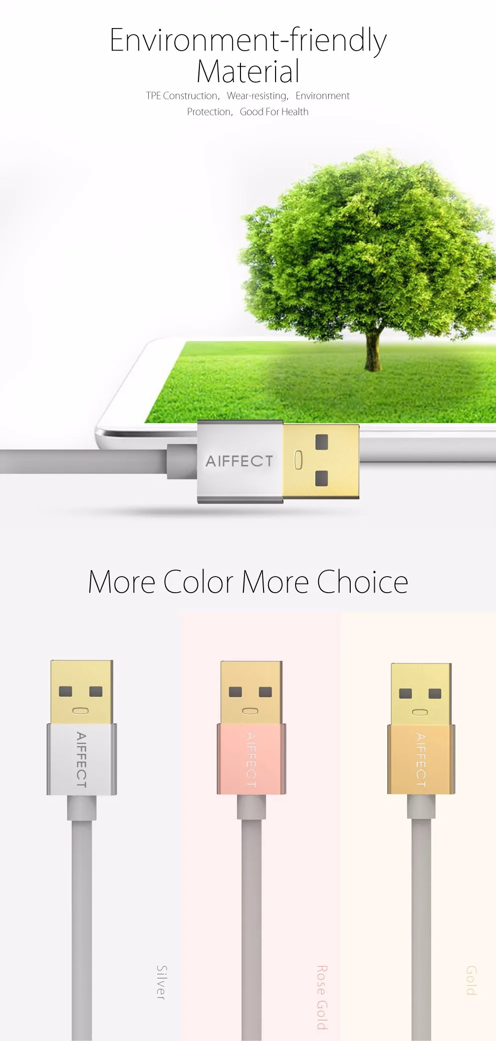 Кабель AIFFECT type C USB-C на стандартный usb-кабель Typc-C на USB кабель для зарядки данных
