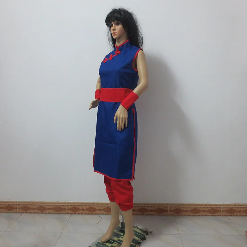 Женский костюм для косплея какарото Чичи из аниме голубой Чонсам на заказ |