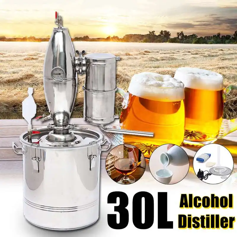 Прочный 30L DIY домашний дистиллятор Moonshine спирт из нержавеющей меди Вода Вино
