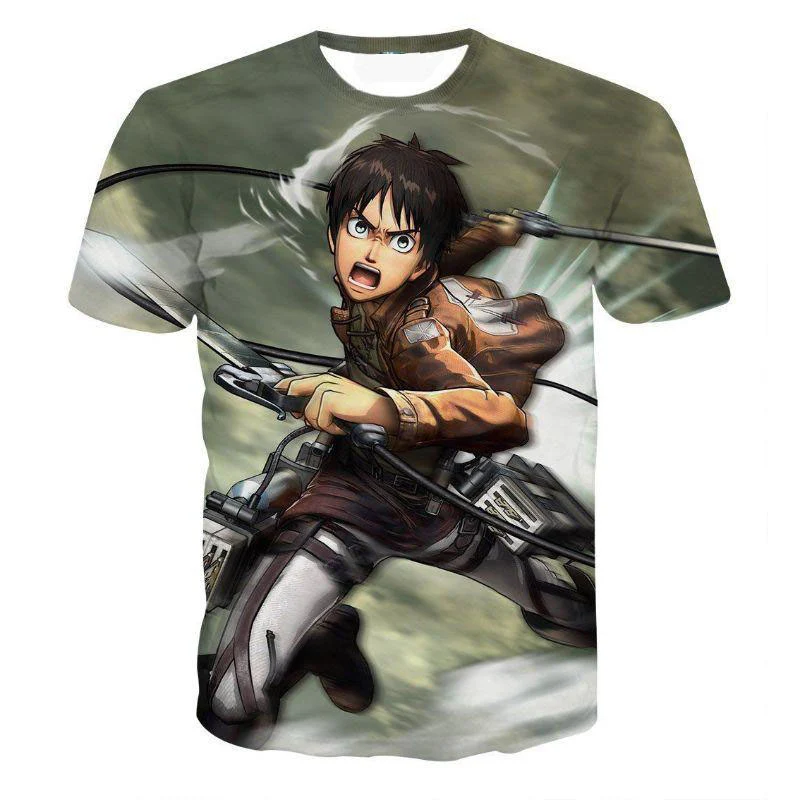 15 Футболка Attack on Titan мужские 3d футболки с аниме рисунком Мужская футболка уличная футболка Homme летний обычный тройник одежда для мальчиков топы - Цвет: 15