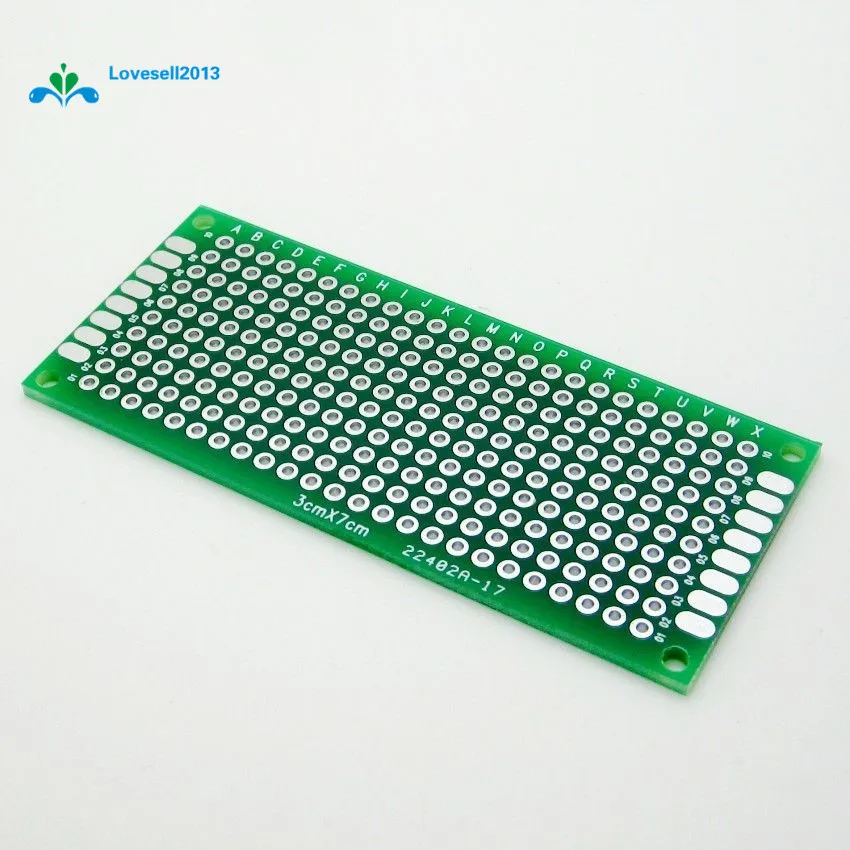 

5 PCS Double Side Prototype PCB Bread board Tinned Universal 3x7 cm 30x70 mm FR4