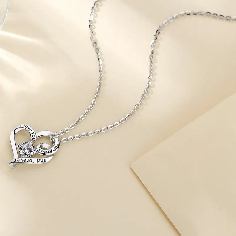 Юдора 925 стерлингового серебра I Love You for alway And Forever Сердце ожерелье Любовь