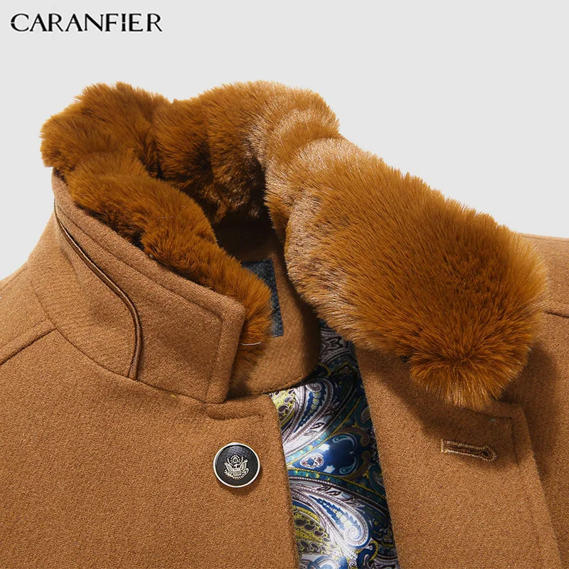 CARANFIER Новая Осенняя мужская куртка повседневная плюс бархатная брендовая