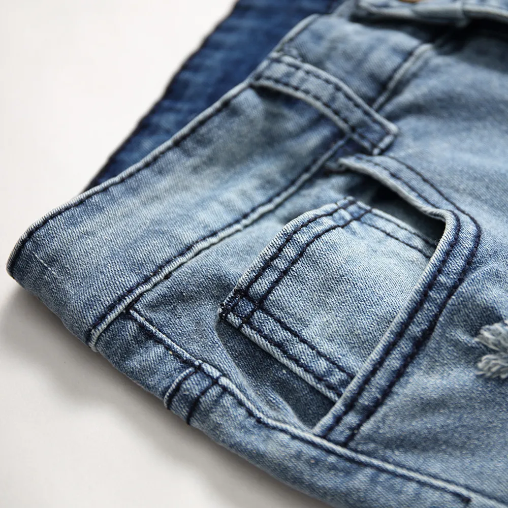 Мужская мода новый стиль делает старую индивидуальность джинсы с дырками