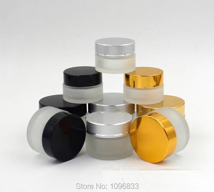 Черная крышка из морозного стекла 10 г стеклянная банка для крема пустая мл