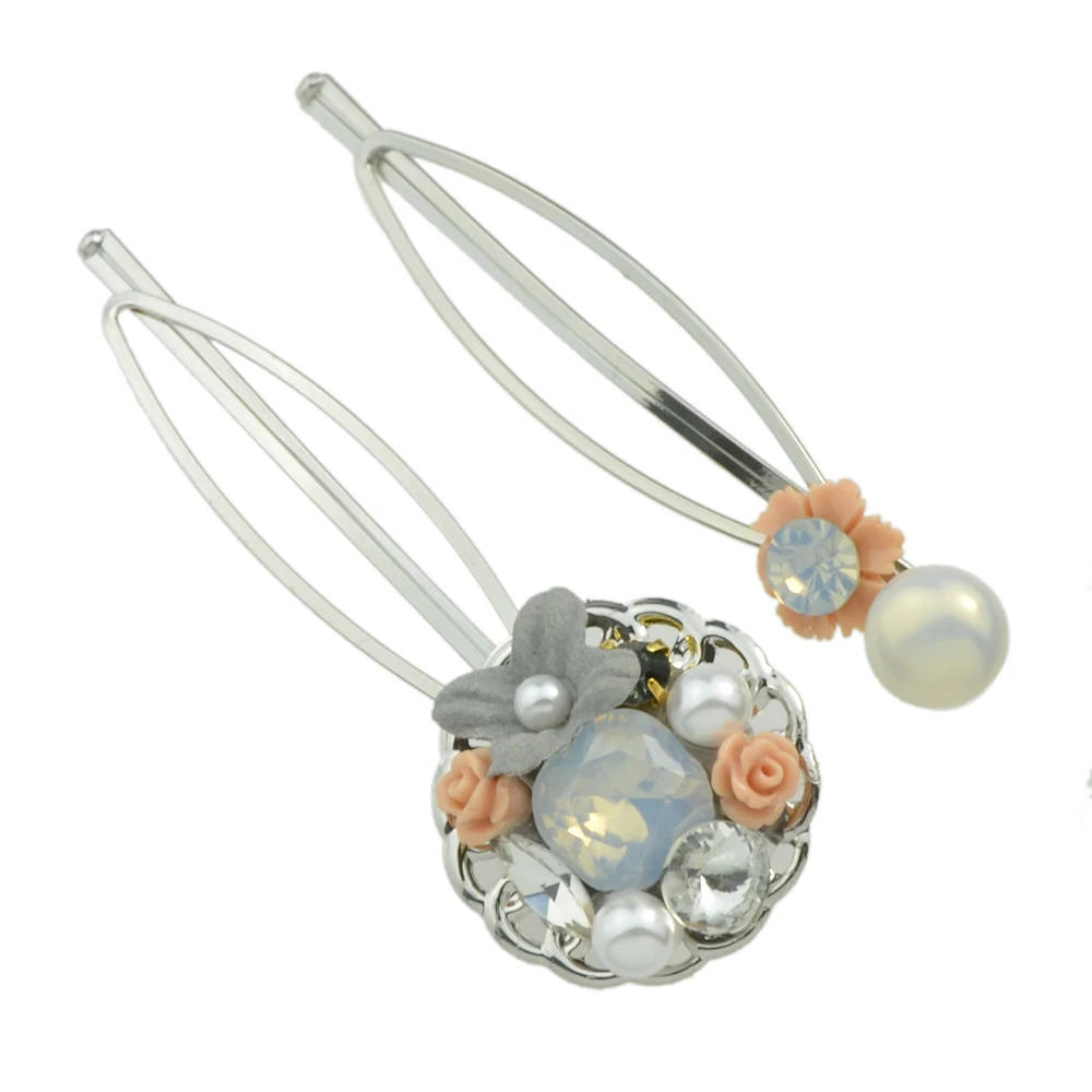 2 шт./компл. модные Украшения для волос серебристый Цвет со стразами Фул Смолы