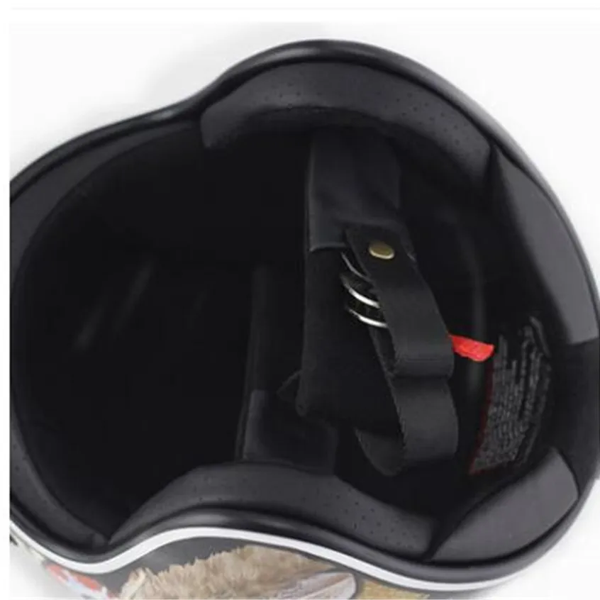 

Black Vintage Motorcycle Helmet Open Face Helmet Dot Approved Half Helmet Retro Moto Casco Capacete Motociclistas Capacete S