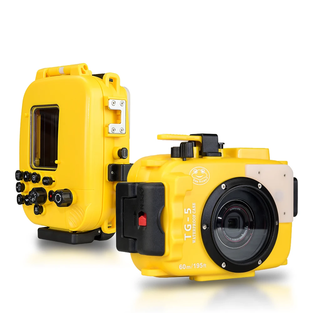 Чехол для подводной камеры Seafrogs 60 M/195ft для Olympus TG5+ объектив рыбий глаз+ красный фильтр 67 мм