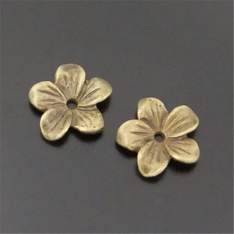 GraceAngie 60 шт Atq бронзовые бусины из сплава в форме цветка, колпачок, 13*13*2 мм, 04164, модные ювелирные изделия ручной работы
